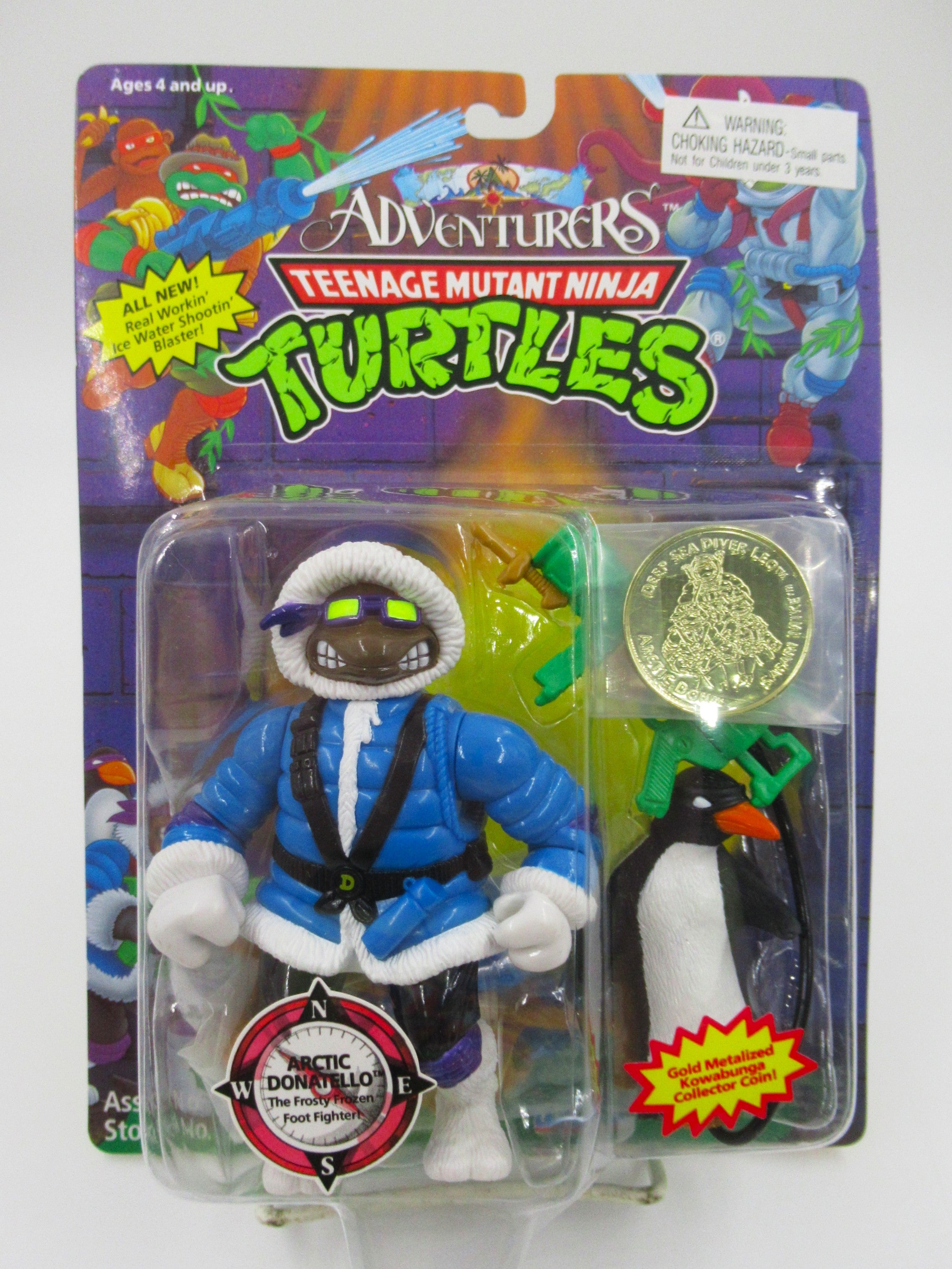Teenage Mutant Ninja Turtles Arctic Donatello Adventurers Figure TMNTs - Playmates (1994) Ultra Rare
